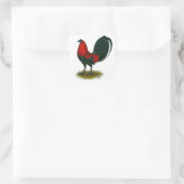 American Gamecock: Brown Red Quadratischer Aufkleber (Tasche)