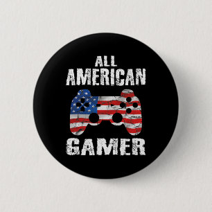 American Gamer 4. Juli Video Games Boys Teens Button