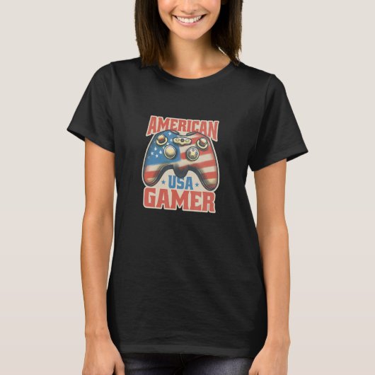 American Gamer  Patriotic Gaming Controller USA 4t T-Shirt (Vorderseite)