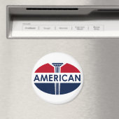 American Gas Station Schild. Flachversion Magnet (In Situ (Geschirrspüler))