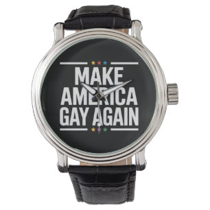 American Gay wieder Funny Gay Pride Monat Armbanduhr