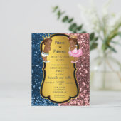 American Gender Reveal Gold Glitzer Invit (Stehend Vorderseite)