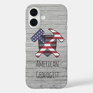 American Geologist Rock Hammer Shield iPhone 16 Hülle