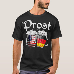 American German Flag Beer Prost Oktoberfest Gesche T-Shirt