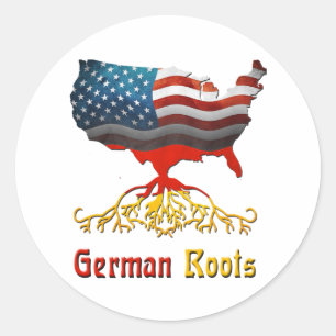 American German Roots Runder Aufkleber