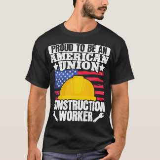 American Gewerkschaft Construction Worker USA Flag T-Shirt