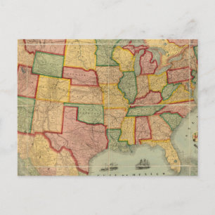 American Gewerkschaft Railroad Map The United Staa Postkarte