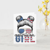 American Girl 4. Juli Messy Bun Usa Flag Ameri Karte (Gelbe Blume)