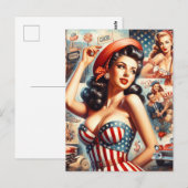 American Girl Button-Up Collage Postkarte (Vorne/Hinten)