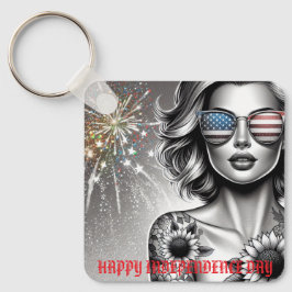 American Girl Flag Sonnenbrille und Firework Custo Schlüsselanhänger