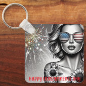 American Girl Flag Sonnenbrille und Firework Custo Schlüsselanhänger (Vorderseite)