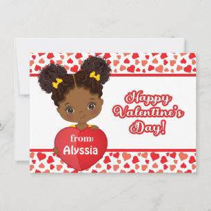 American Girl Holding Heart Valentine Card Mitteilungskarte