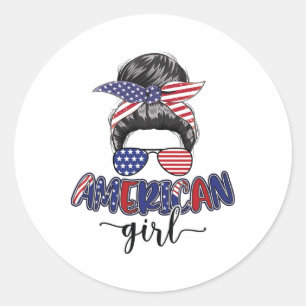 American Girl Life Messy Bun 4. Juli Mama USA W Runder Aufkleber