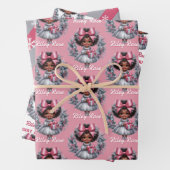 American Girl Pink & Silver Holiday Geschenkpapier Set (Beispiel)