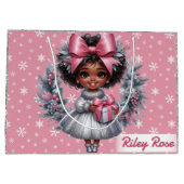 American Girl Pink & Silver Holiday Groß Große Geschenktüte (Rückseite)