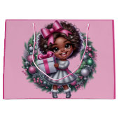 American Girl Pink & Silver Holiday Große Geschenktüte (Vorderseite)