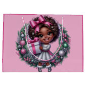 American Girl Pink & Silver Holiday Große Geschenktüte (Rückseite)