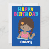 American Girl Summer Pool Party Geburtstag Karte (Vorderseite)