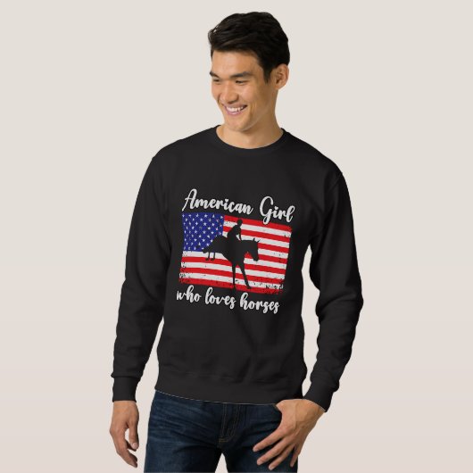 American Girl who loves eventing horses rider 4 Sweatshirt (Vorne ganz)