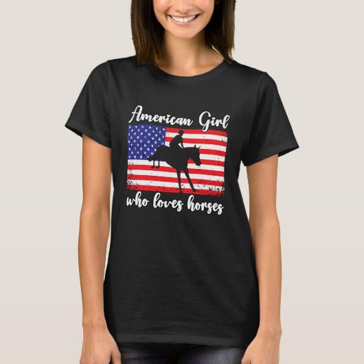 American Girl who loves eventing horses rider 4 T-Shirt (Vorderseite)
