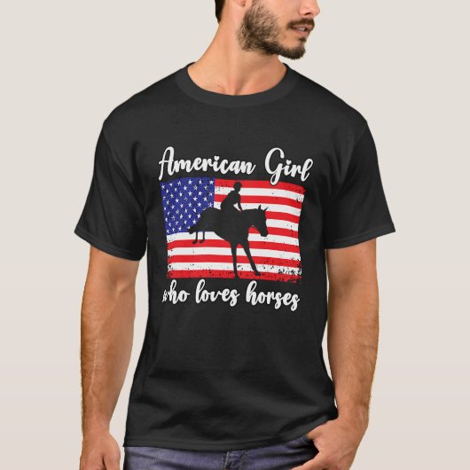 American Girl who loves eventing horses rider 4 T-Shirt (Vorderseite)