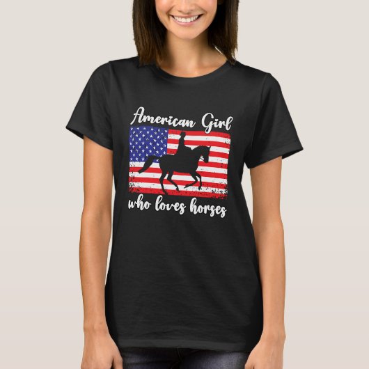 American Girl who loves eventing horses rider 7 T-Shirt (Vorderseite)