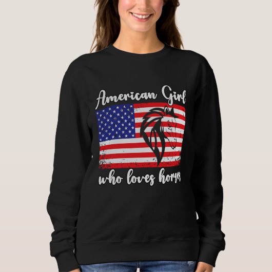 American girl who loves horses rider 4 sweatshirt (Vorderseite)