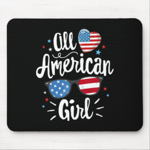 American Girl Women American Flag 4. Juli Patr Mousepad