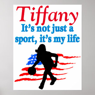 AMERICAN GIRLS BASKETBALL PERSONALISIERT POSTER