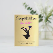 American Girls Gold Abschluss Card Postkarte (Stehend Vorderseite)