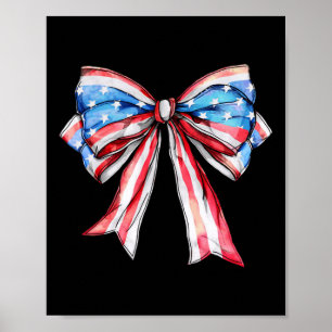 American Girly 4. Juli American Flag Bow Girls Poster