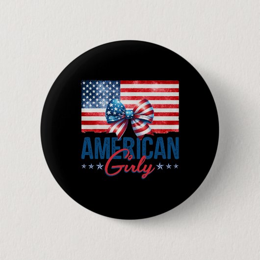 American Girly Happy 4. Juli Coquette Bow Amer Button (Vorderseite)