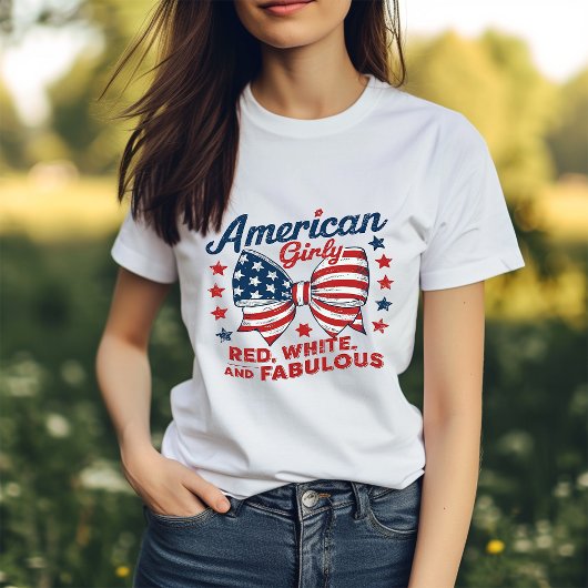 American Girly Red White und Fabulous T - Shirt