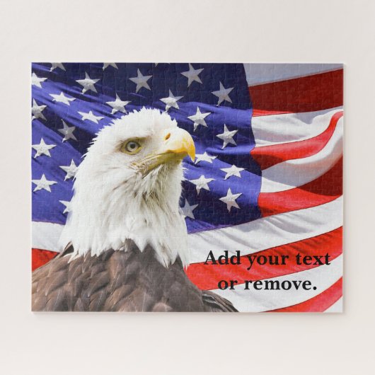 American Glatze Adler & "US Flagge" Fahne Puzzle (Horizontal)