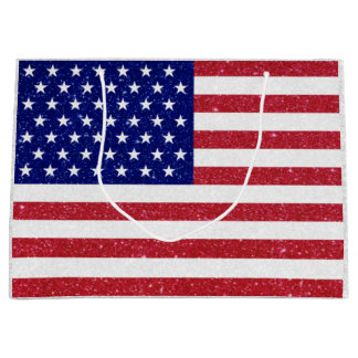 American Glitzer Flag Große Geschenktüte