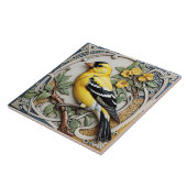 American Goldfinch - Art Nouveau Keramik Tile Fliese (Seite)