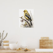 American Goldfinch Bird Art Print Poster (Küche)