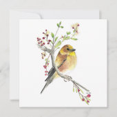 American Goldfinch Bird Berries Card Karte (Vorderseite)