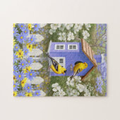 American Goldfinch Bird House Flower Garden Puzzle (Horizontal)