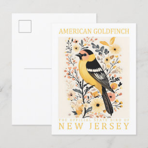American Goldfinch Bird of New Jersey USA Postkarte