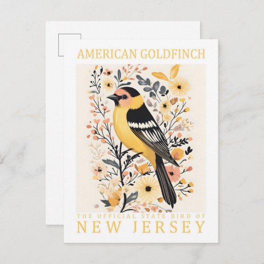 American Goldfinch Bird of New Jersey USA Postkarte (Vorne/Hinten)