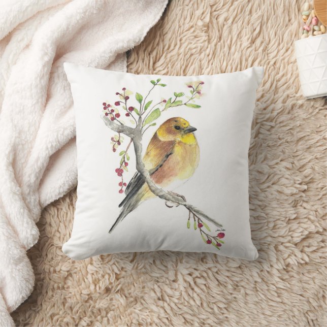 American Goldfinch Bird Wasserfarben Kunst Kissen (Decke)