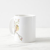 American Goldfinch Bird Watercolor Art Coffee Tass Kaffeetasse (Vorderseite Links)