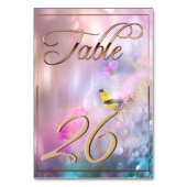 American Goldfinch & Blume/Gold Trimm Tischnummer (Rückseite)