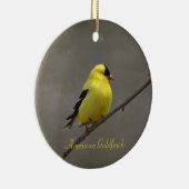 American Goldfinch Fotografy Round Keramikornament (Rechts)