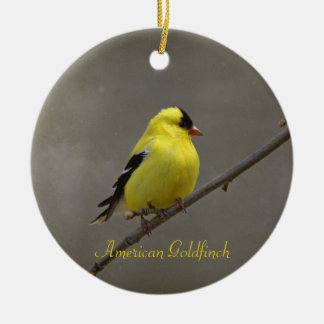 American Goldfinch Fotografy Round Keramikornament