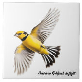 American Goldfinch im Flug Fliese (Vorderseite)