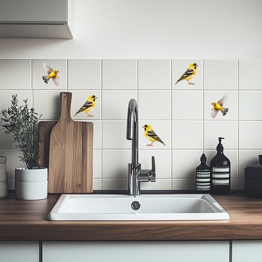 American Goldfinch im Flug Fliese