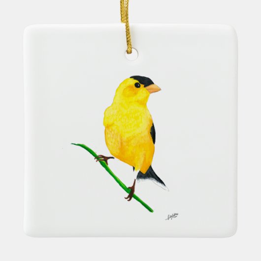 American Goldfinch Keramikornament (Vorderseite)