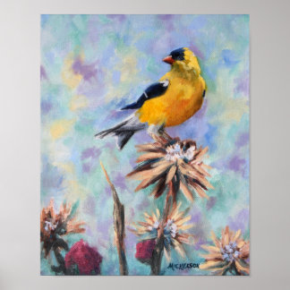 American Goldfinch on Thistle Fine Art Poster